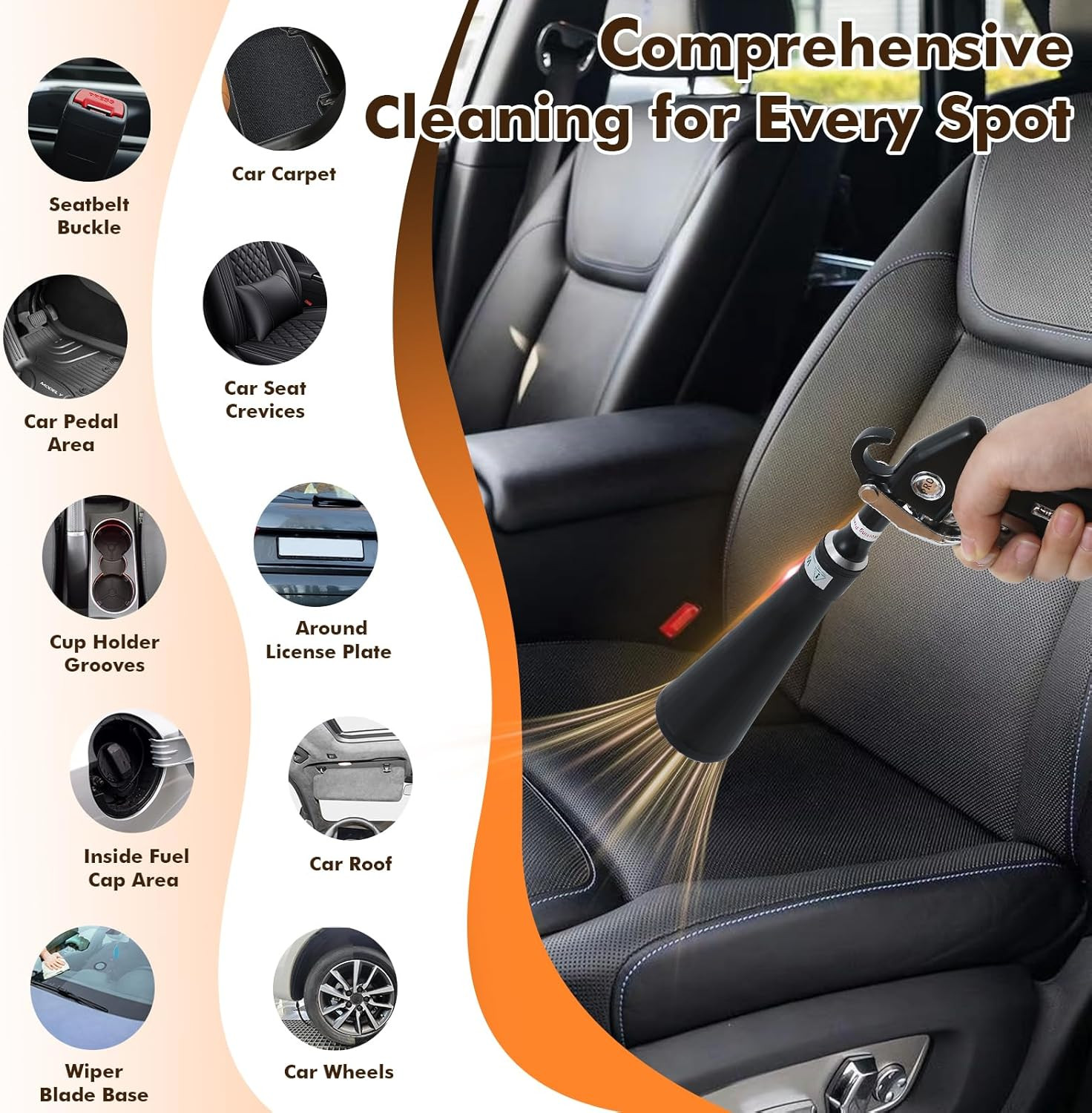 Tornado Car Cleaning Gun Kit Air Blower Vortex Detail Tool w/ Nozzle