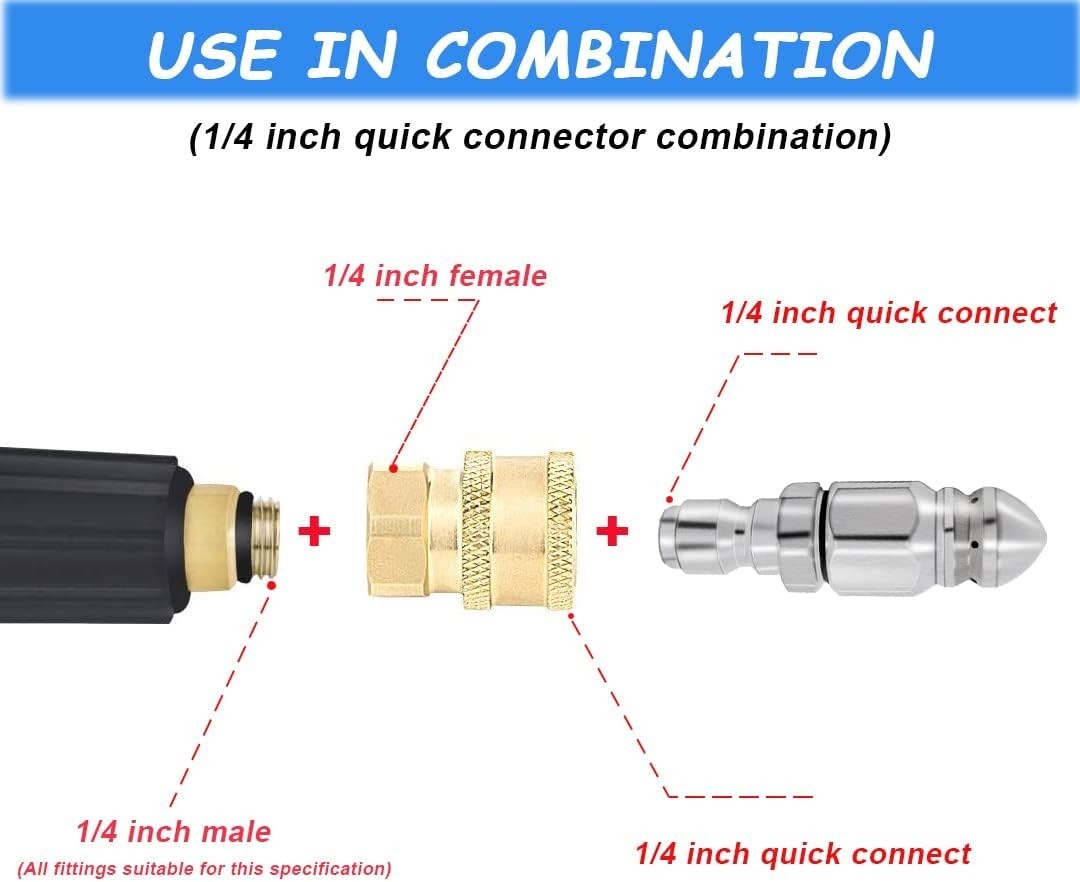 Efficient 2 Pack Pressure Washer Jet Nozzle Set, 5000 PSI, Quick Connect Design