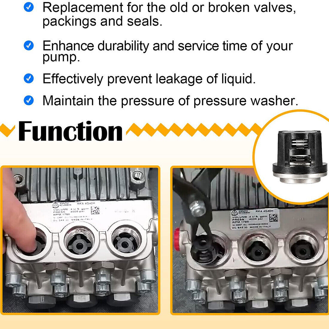 AR1828 Check Valve Repair Kit For AR RK RKA RKV RRV XRC XRA Pressure Washer Pump