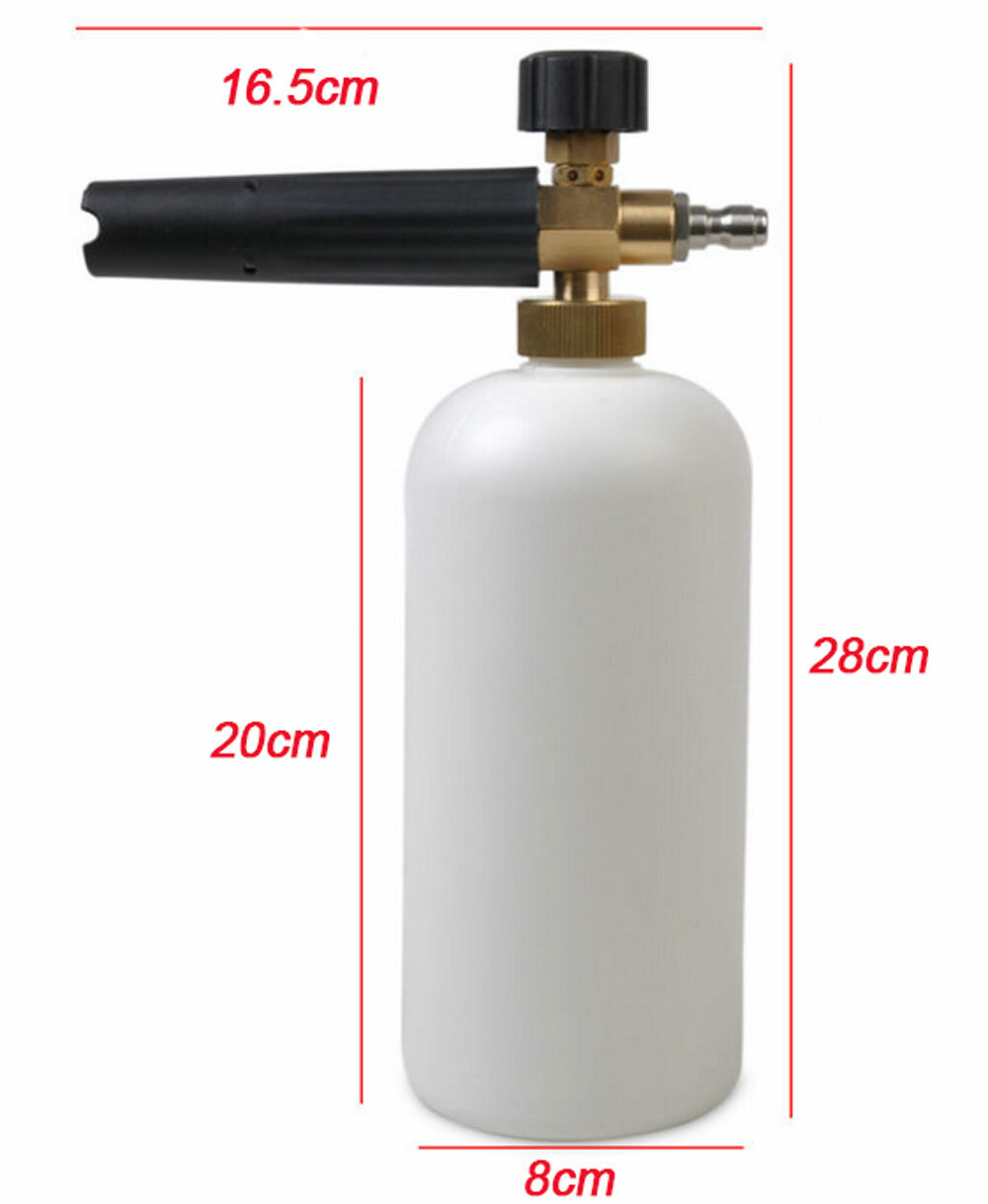Car Snow Foam Soap Bottle Lance Cannon High Pressure Wash Spray Gun + Nozzle Kit