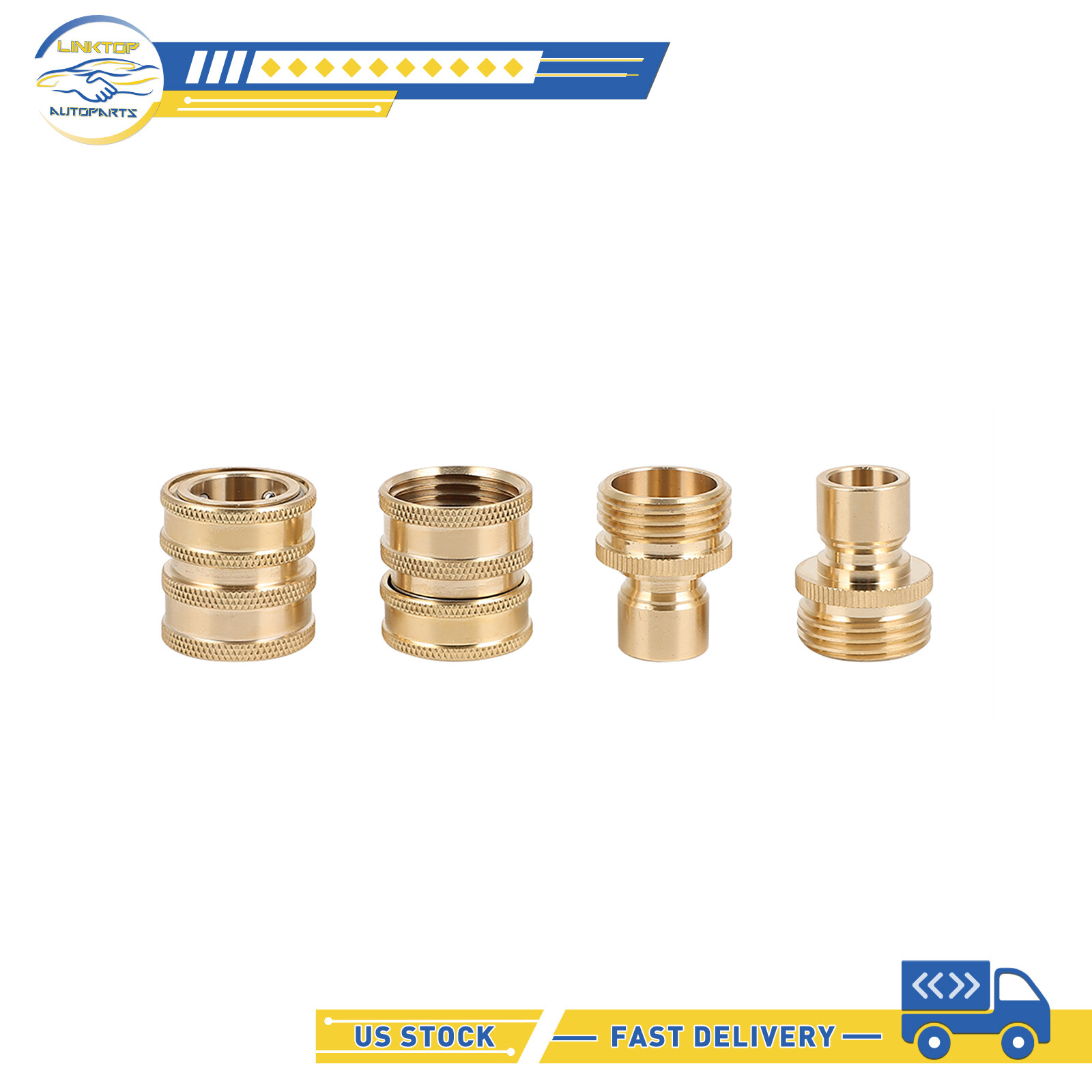 3/4″ Garden Hose Quick Connect Water SOLID Brass Female Male Connector Set New