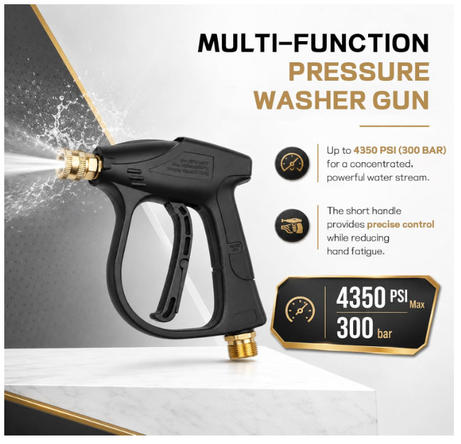 Nofacesee 4350 PSI High-Pressure Washer Gun with 5 Nozzles
