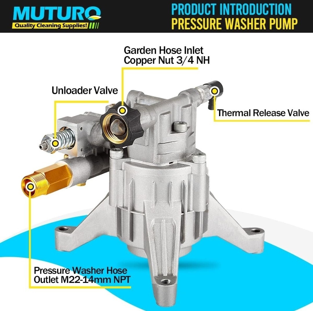 Vertical Pressure Washer Pump 7/8″ Shaft, 3000 PSI, 2.5 GPM Power Washer Pump