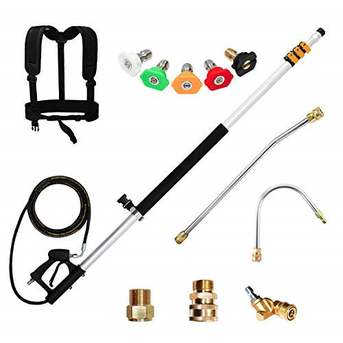 EDOU 20′ 4000PSI Telescoping High Pressure Washer Extension Wand w/ 1/4” Quick