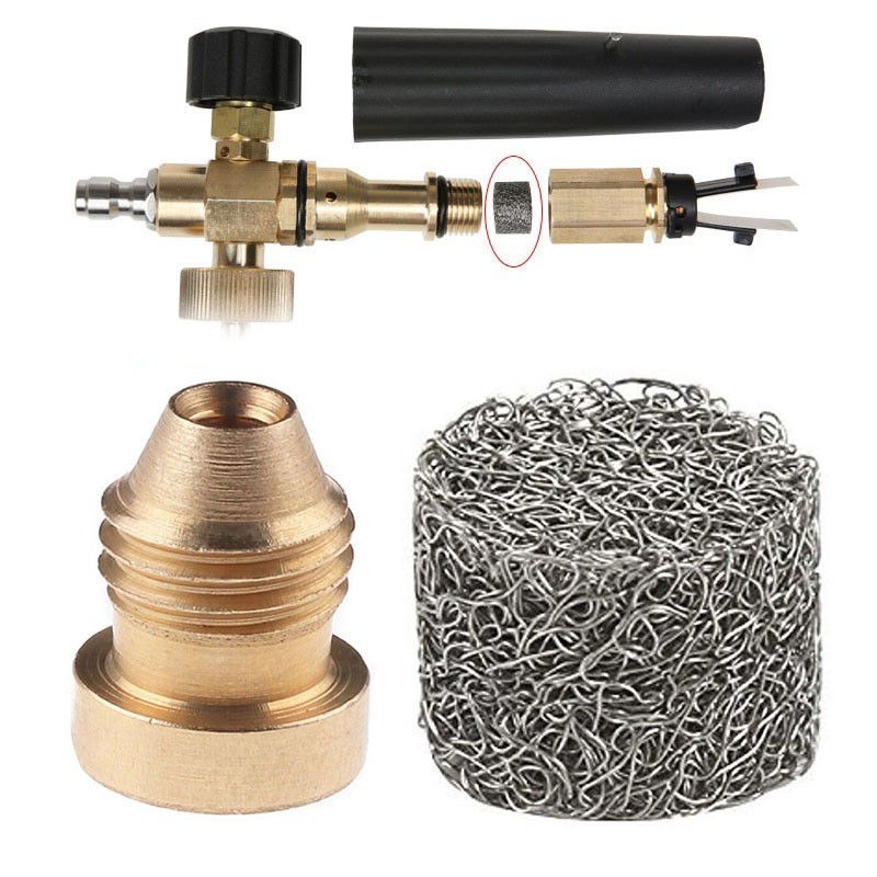 1x Stainless Steel Foam Maker & 1x NPT Male Screw Orifice Nozzle Tip Accessories