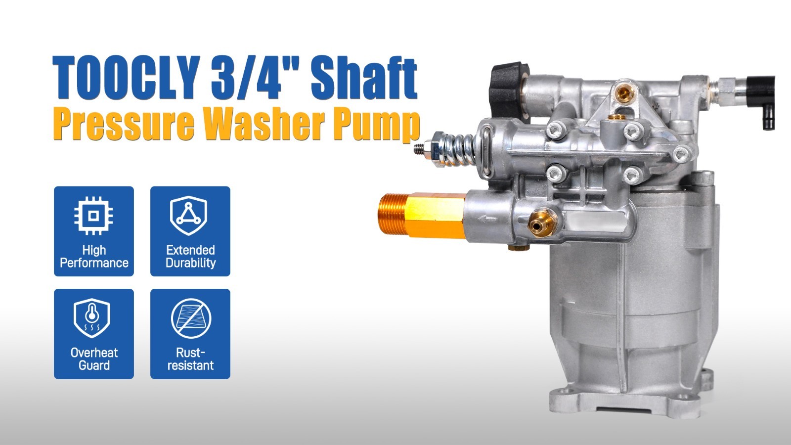 3/4″ Shaft Horizontal Pressure Washer Pump 2600-3400 PSI 2.5 GPM – Gas Power Was