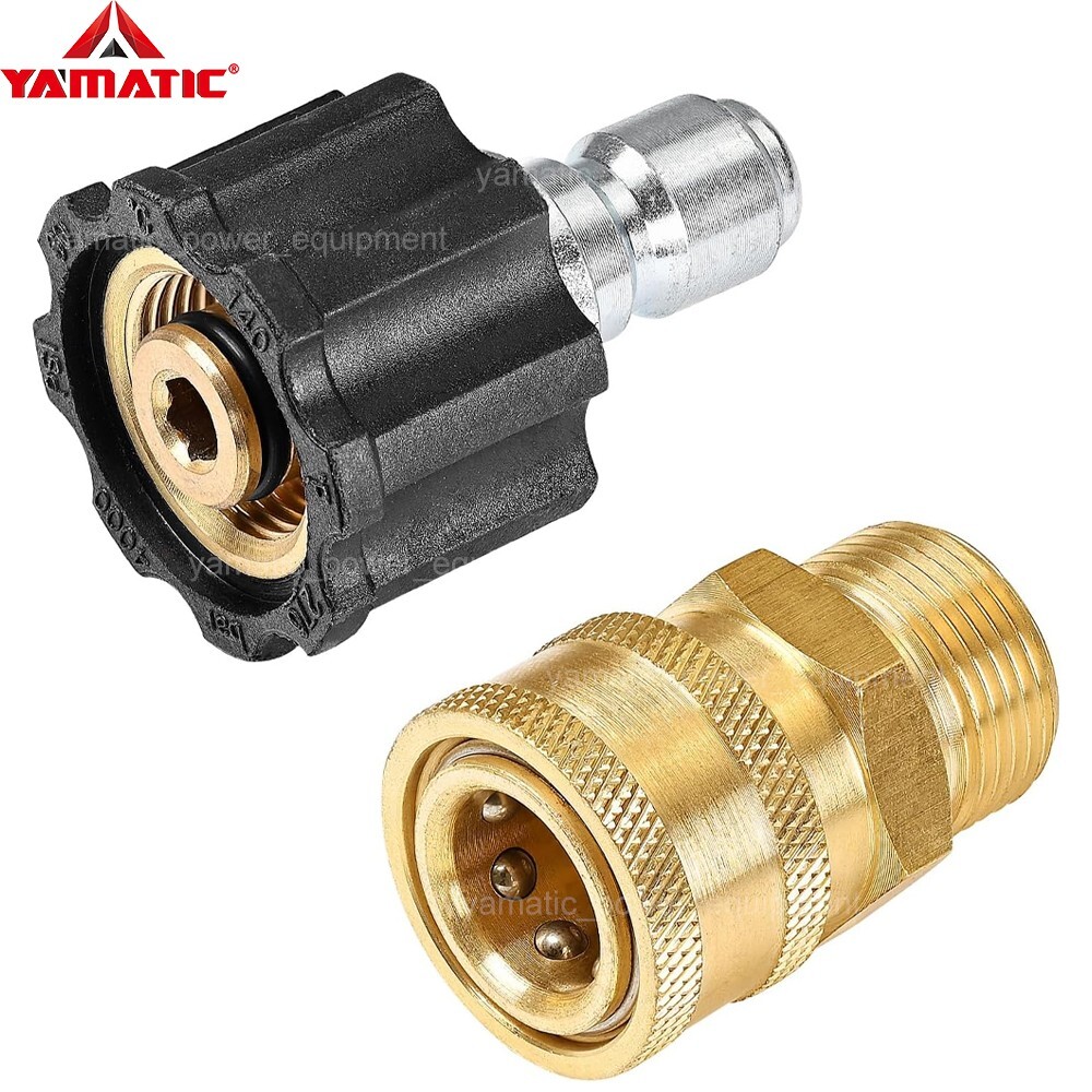 YAMATIC Pressure Washer Fittings M22 to 3/8″ Quick Connectors 5000 PSI