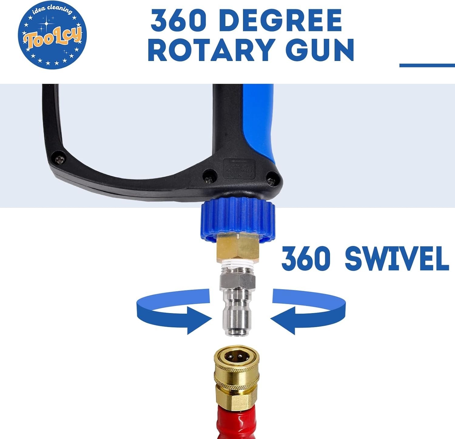 TOOLCY 5000 PSI Pressure Washer Short Gun, Stainless Steel 1/4” Quick Connector