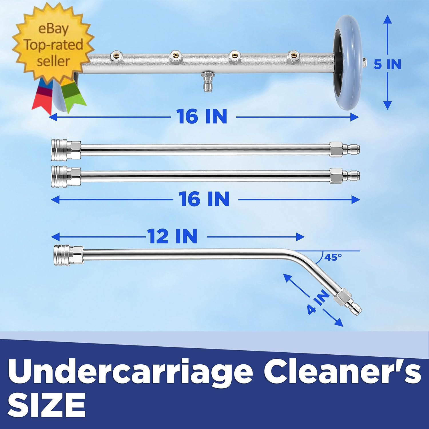Pressure Washer Undercarriage Cleaner, 16 Inch Undercarriage Washer with Foam Ca