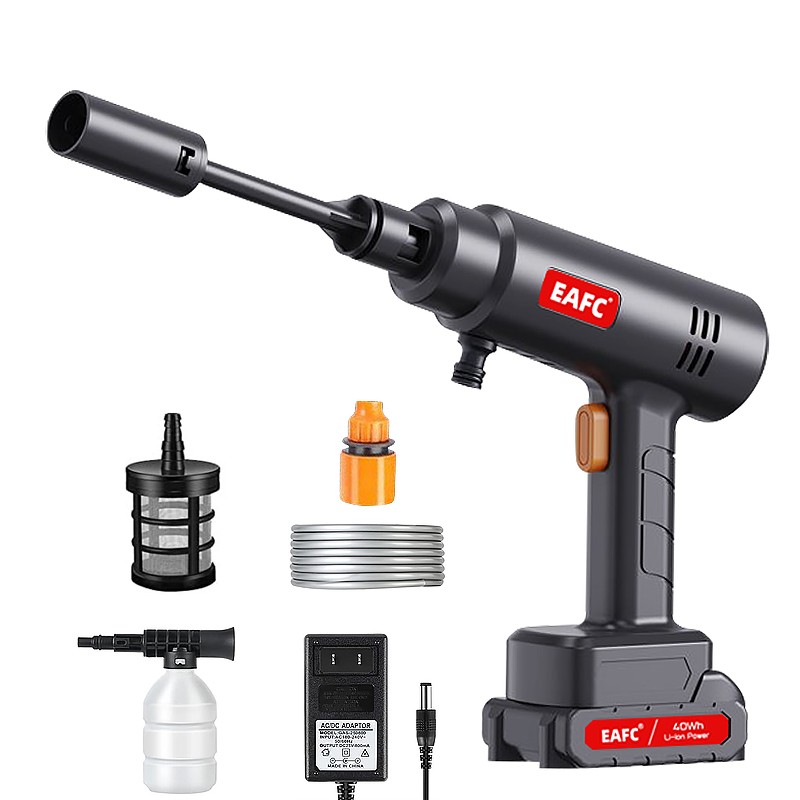 EAFC 60Bar Electric Cordless Car Wash Gun Foam Spray High Pressure Cleaner