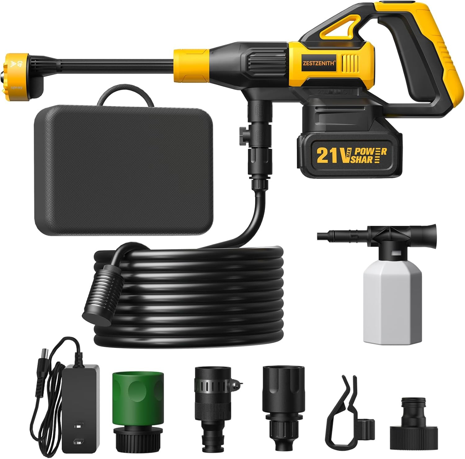 Cordless Portable Washer, Battery Operated Car Washer with 21V Battery & Charger