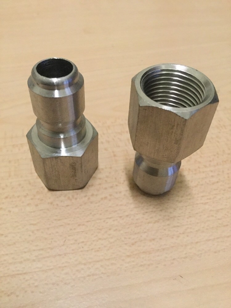 2- Power Pressure Washer 3/8″ FPT Quick Connect Plug 4000 PSI Stainless Steel