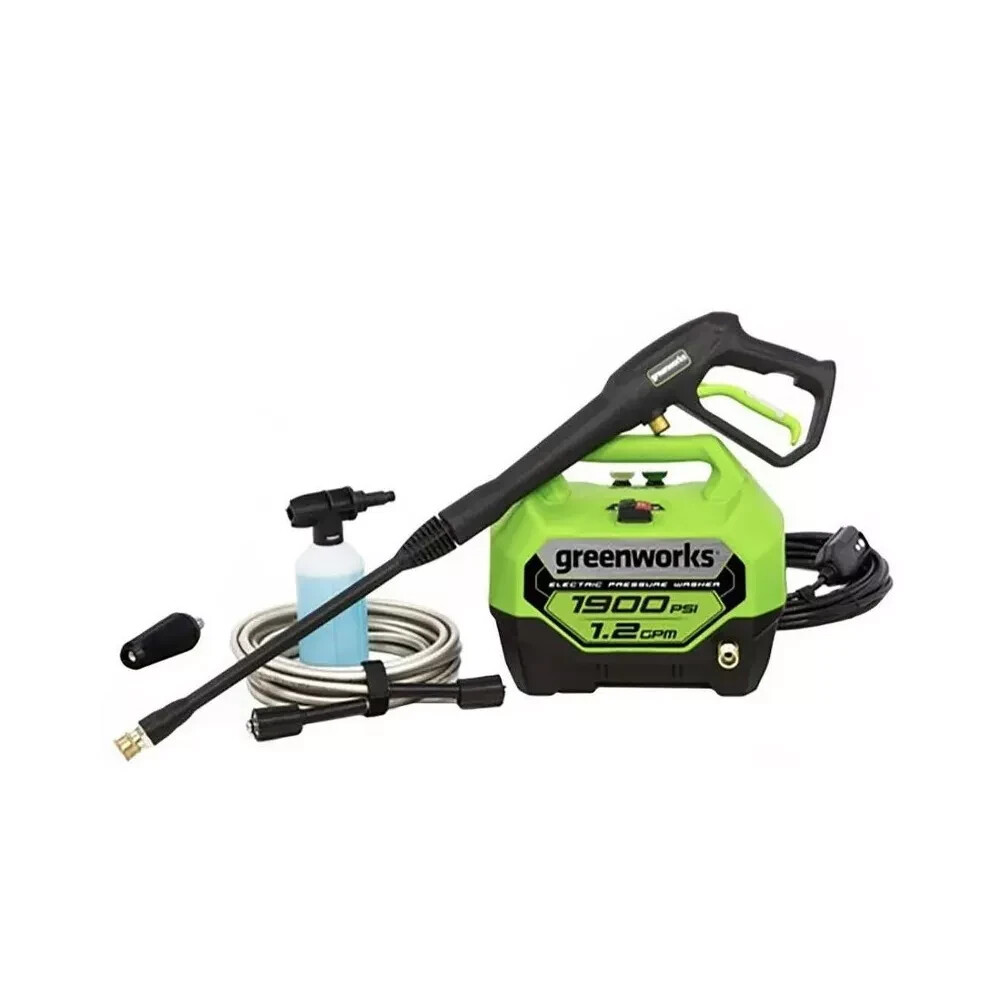 New Greenworks 1900 MAX PSI 1.2 GPM Electric Compact Pressure Washer (GPW1901)