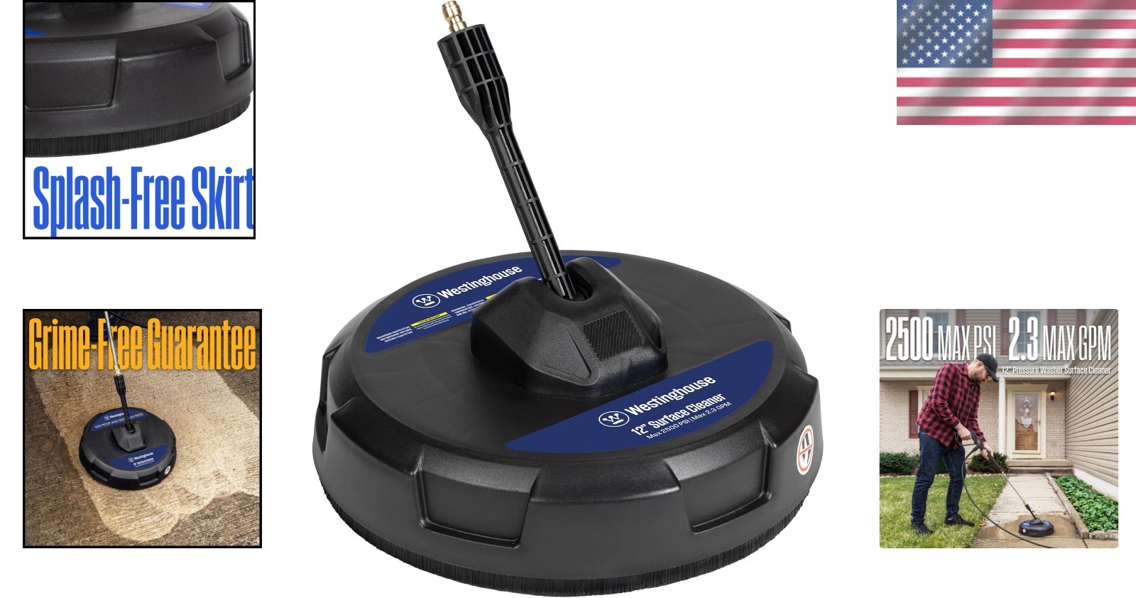 Westinghouse PWSC12 12″ Pressure Washer Surface Cleaner Attachment – 2500 Max PS