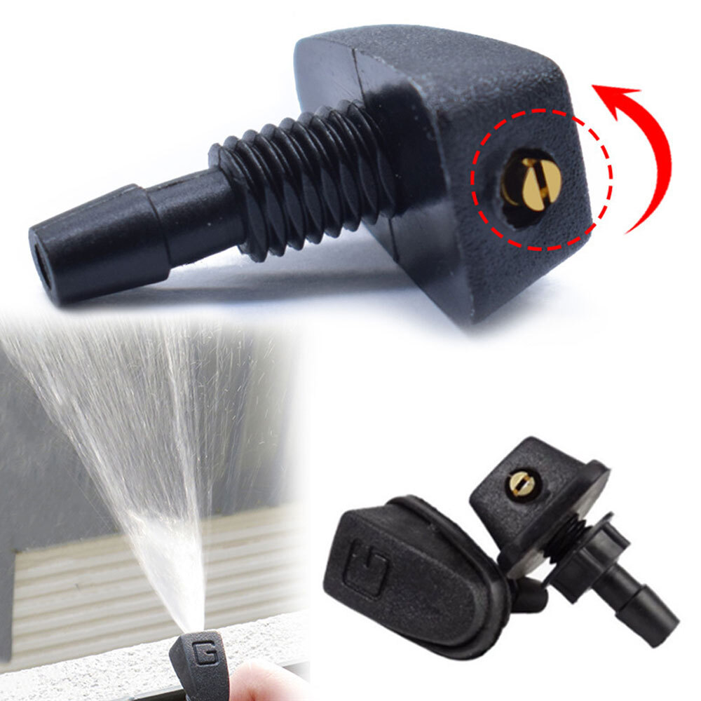 2x Car Fan-shaped Mist Windscreen Washer Water Spray Jets Nozzle Accessories ET