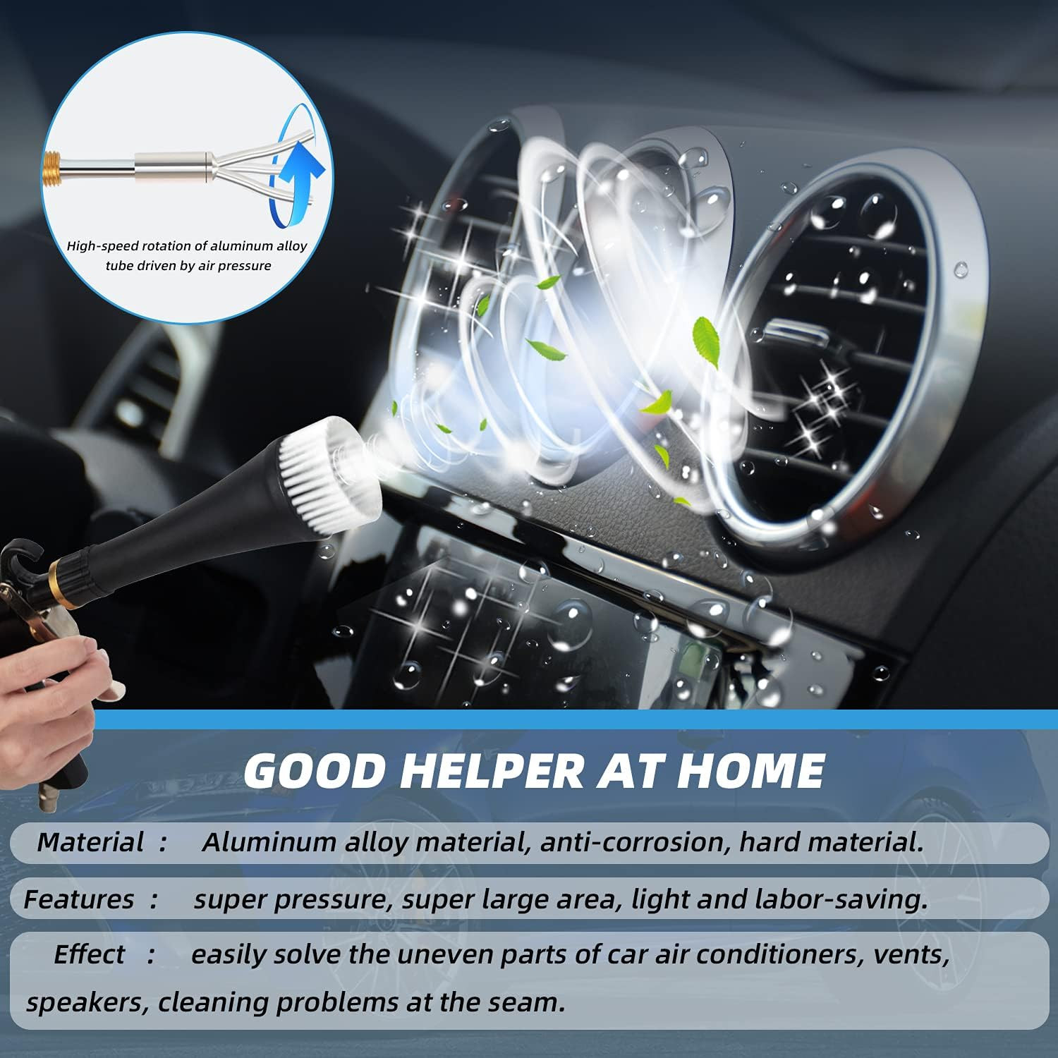 High Pressure Car Interior Spraying Washing Gun with 2 Set Nozzle Sprayer Connec
