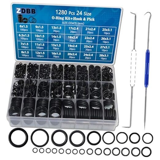 Pcs 24 Size Rubber O-Ring Assortment Kit with Pick and Hook Set for 1280