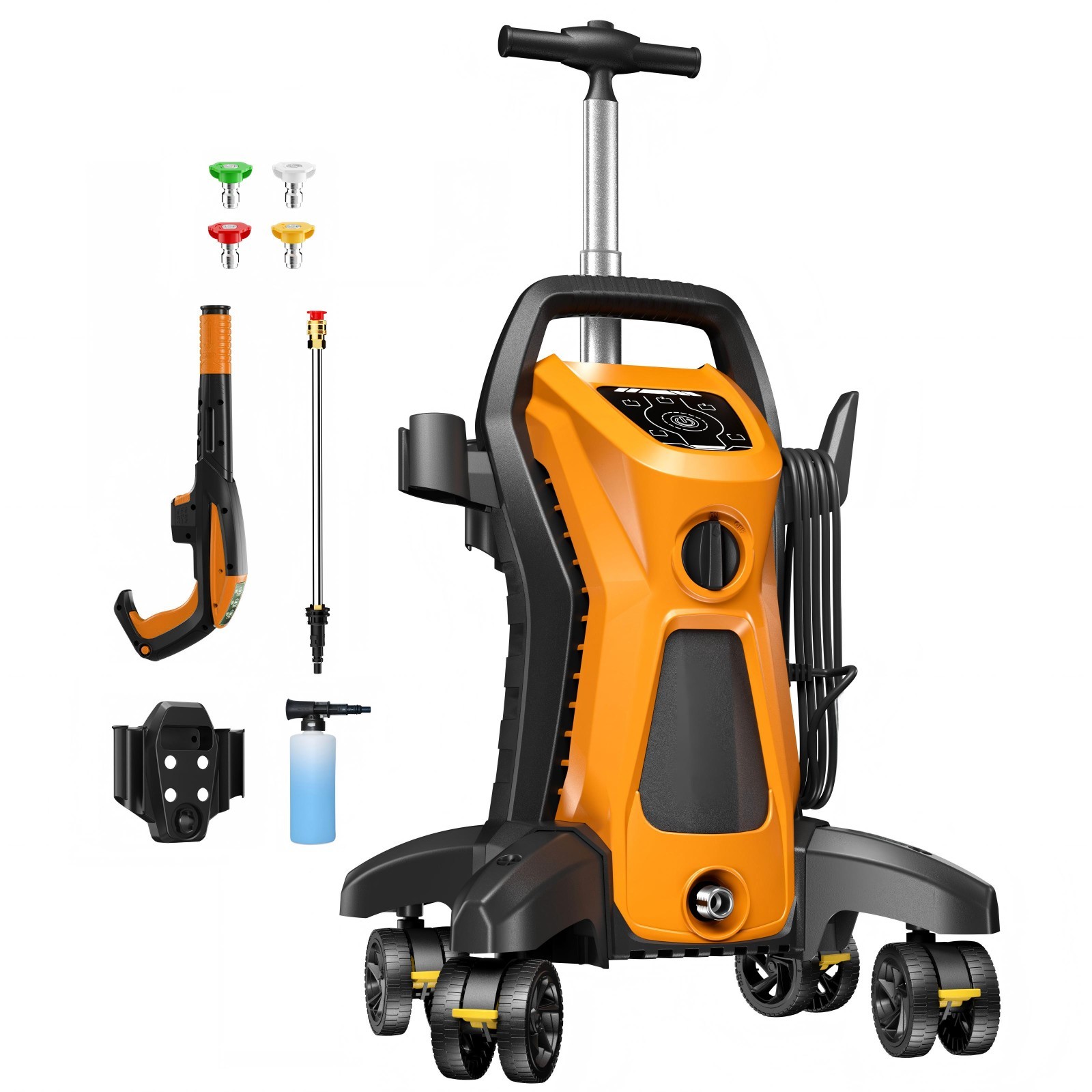 Pressure Washer 4500PSI 3.9GPM, 15-Level Touch, 4 Wheels, 4 Nozzles, for Car