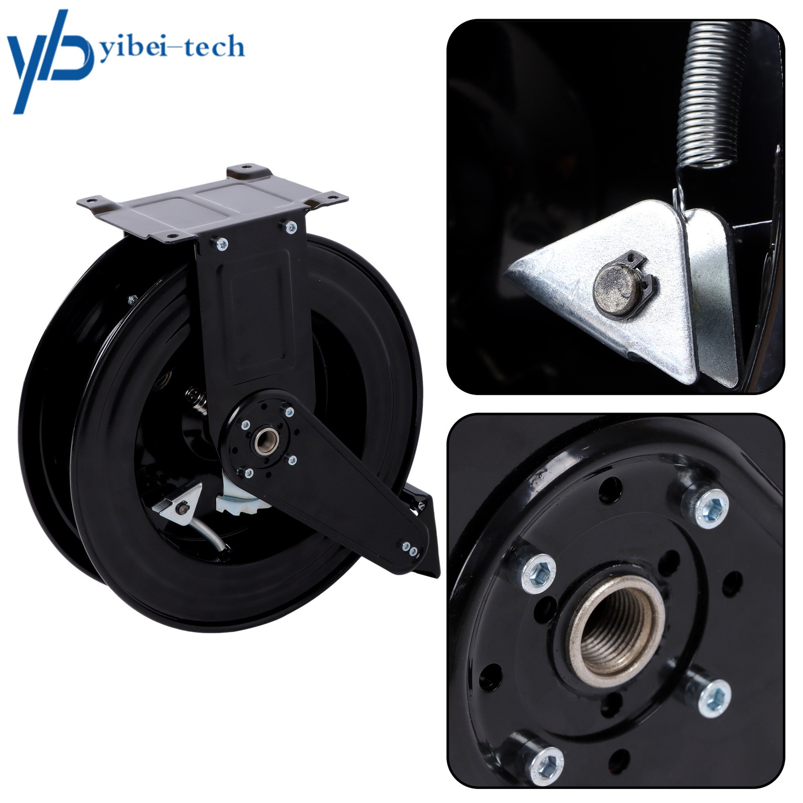Pressure Washer Hose Reel 50ft with Swivel Arm, 3/8″ NPT Outlet Pipe, 4000 PSI