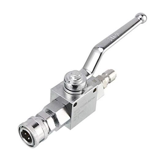 High Pressure Ball Valve Kit for Power Washer Hose, 3/8” A: Silver Ball Valve