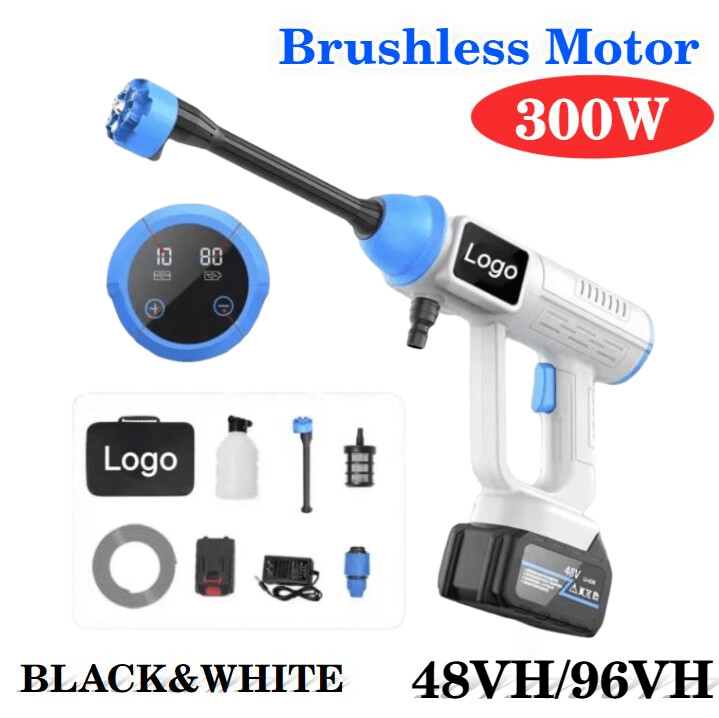 300W Cordless Water Spray 48/96vh Gun Portable High Pressure Car Washer Cleaner