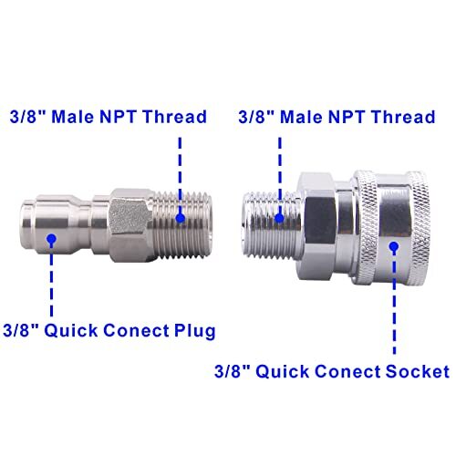 High Pressure Ball Valve Kit 3/8 Inch Quick Connect For Power Washer Hose 4500 P