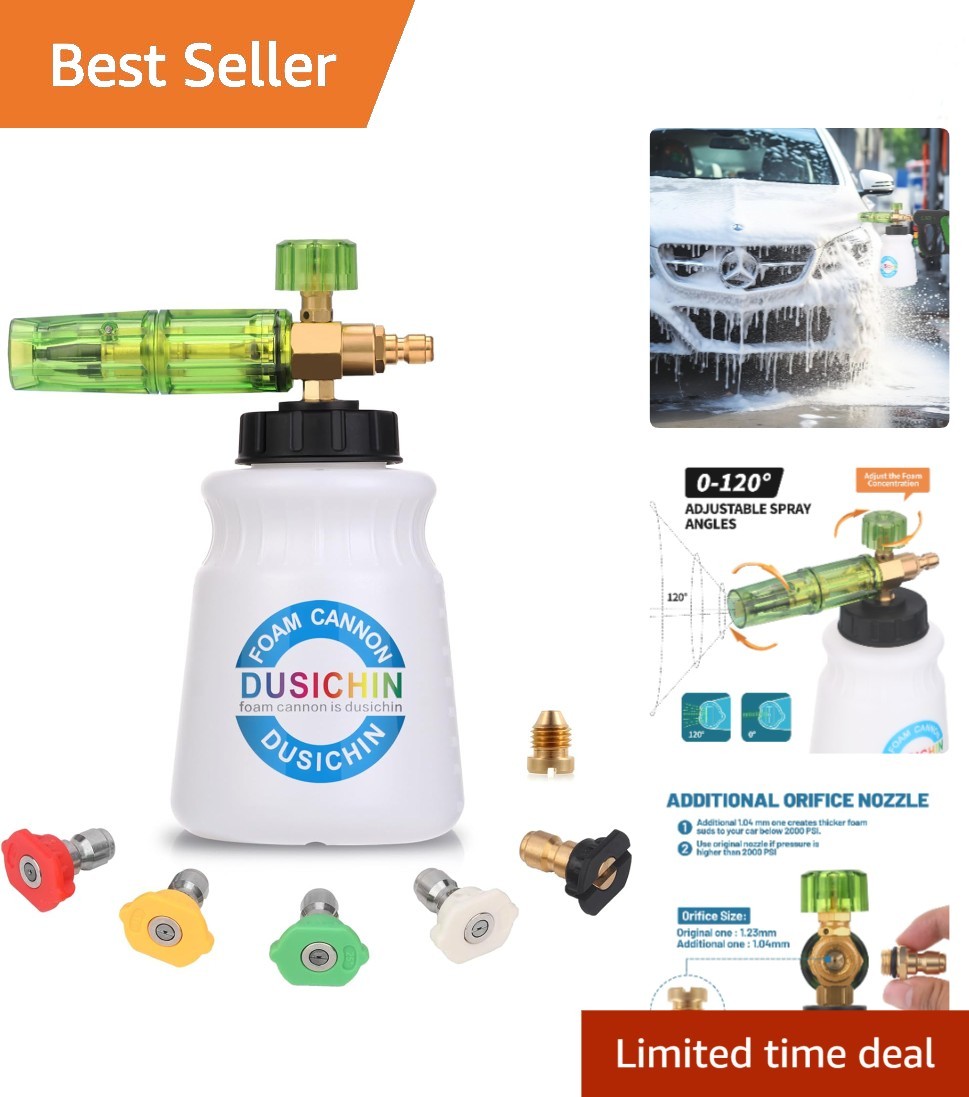 5-in-1 Snow Foam Lance Kit – Adjustable Pressure Washer Tool for Car Enthusiasts