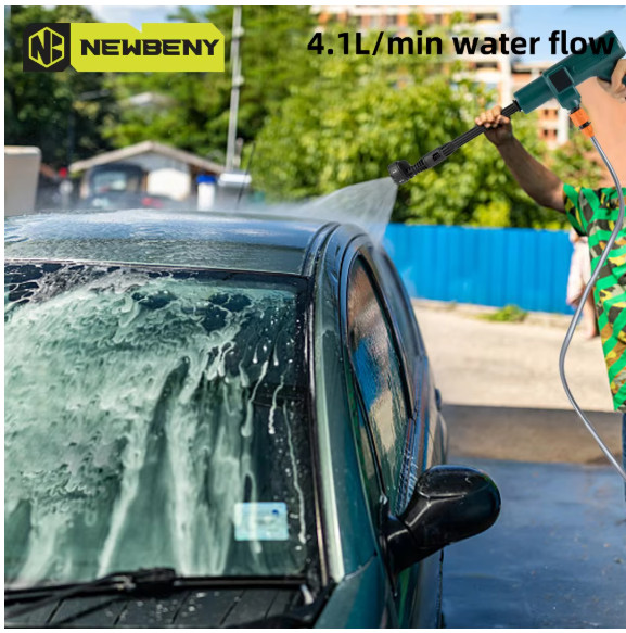 NEWBENY 200Bar Brushless High Pressure Car Washer Gun 6 in 1 Electric Garden
