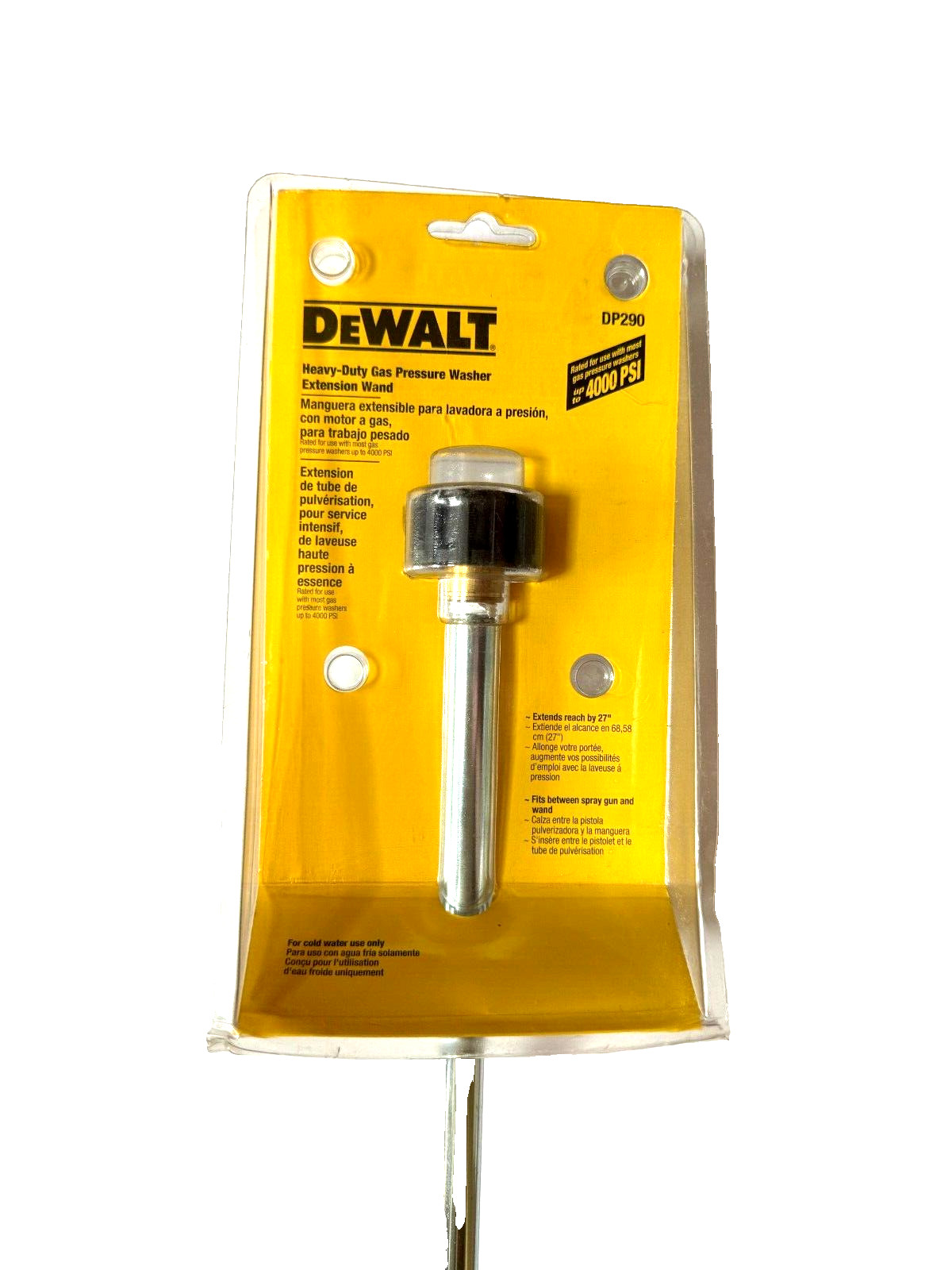 DEWALT Heavy Duty 27in. Gas Pressure Washer Extension Wand DP290 Up To 4000PSI