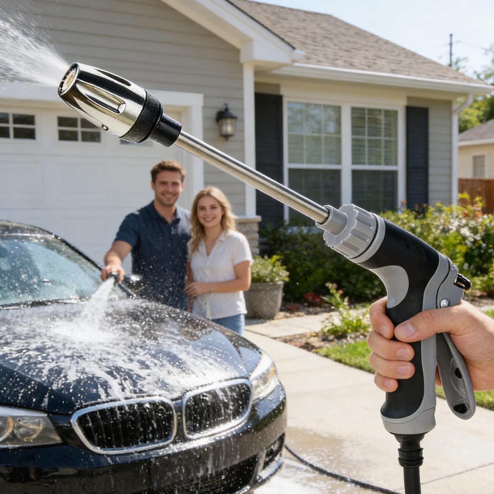 Pressure Washer 360 Degree Rotating Watering Nozzle Sprayer 3 Modes