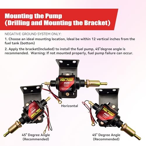 Gasoline Electric Fuel Pump 2-3.5PSI 28 GPH for Gasoline + 6.56FT Fuel Line