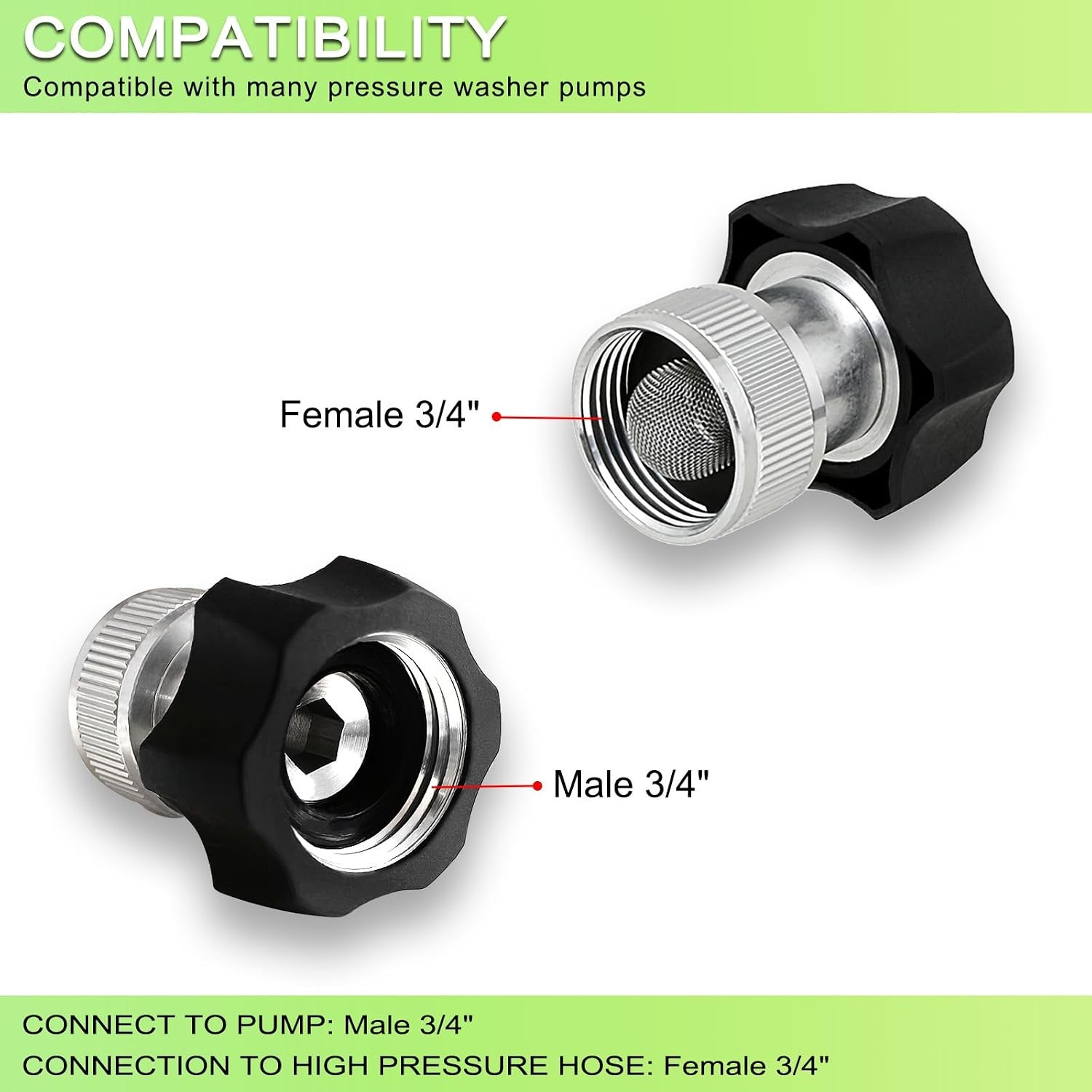 Electric Pressure Washer Coupler Garden Hose Adapter 3/4inch Pressure Washer