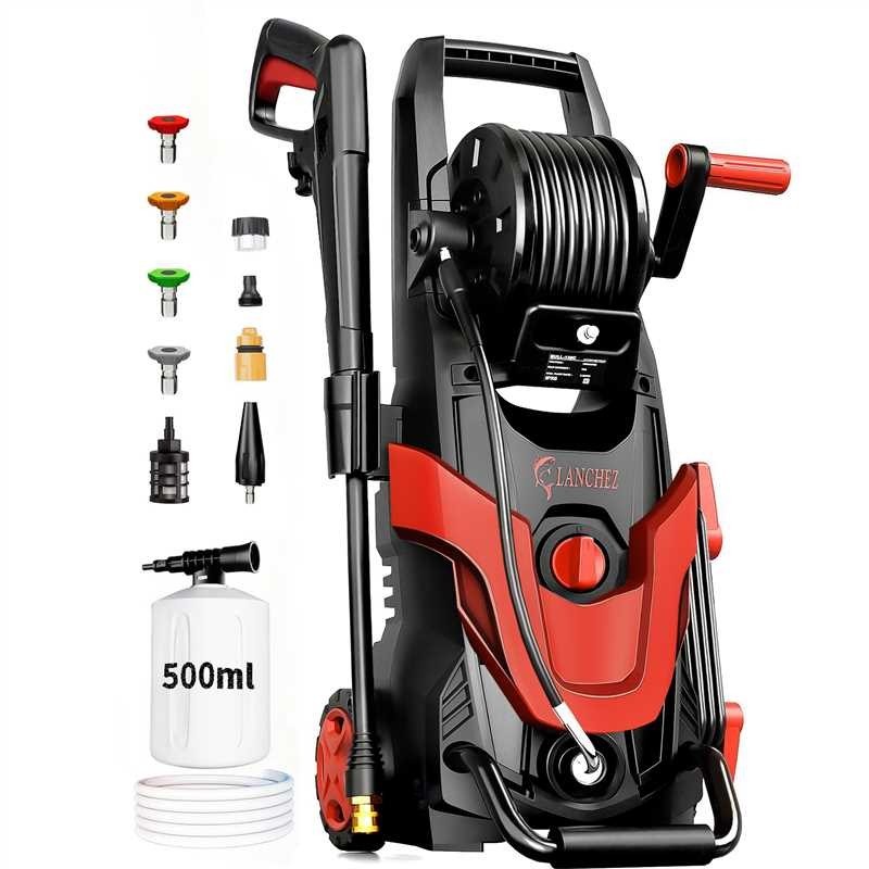 5000PSI High Pressure Washer, IPX5 Electric Power Washer W/ 500ml Foam Cannon,