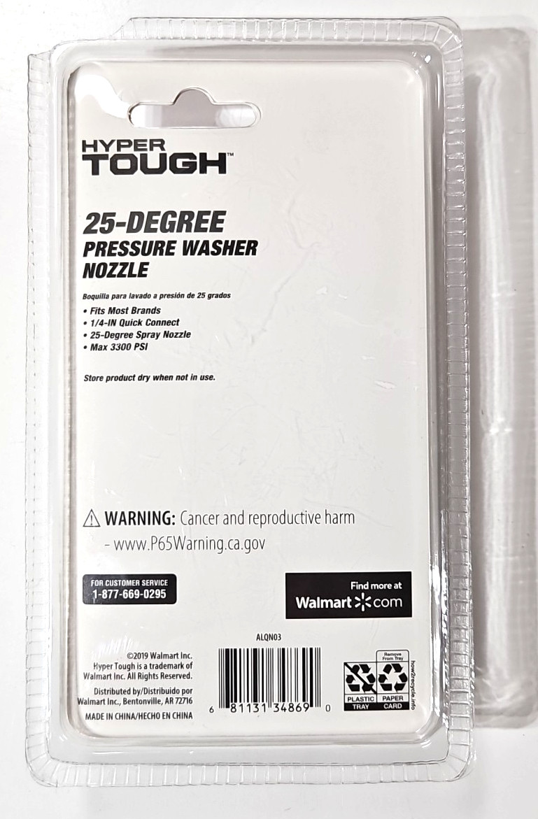 Hyper Tough 25 Degree Pressure Washer Nozzle 1/4″ Quick Connect