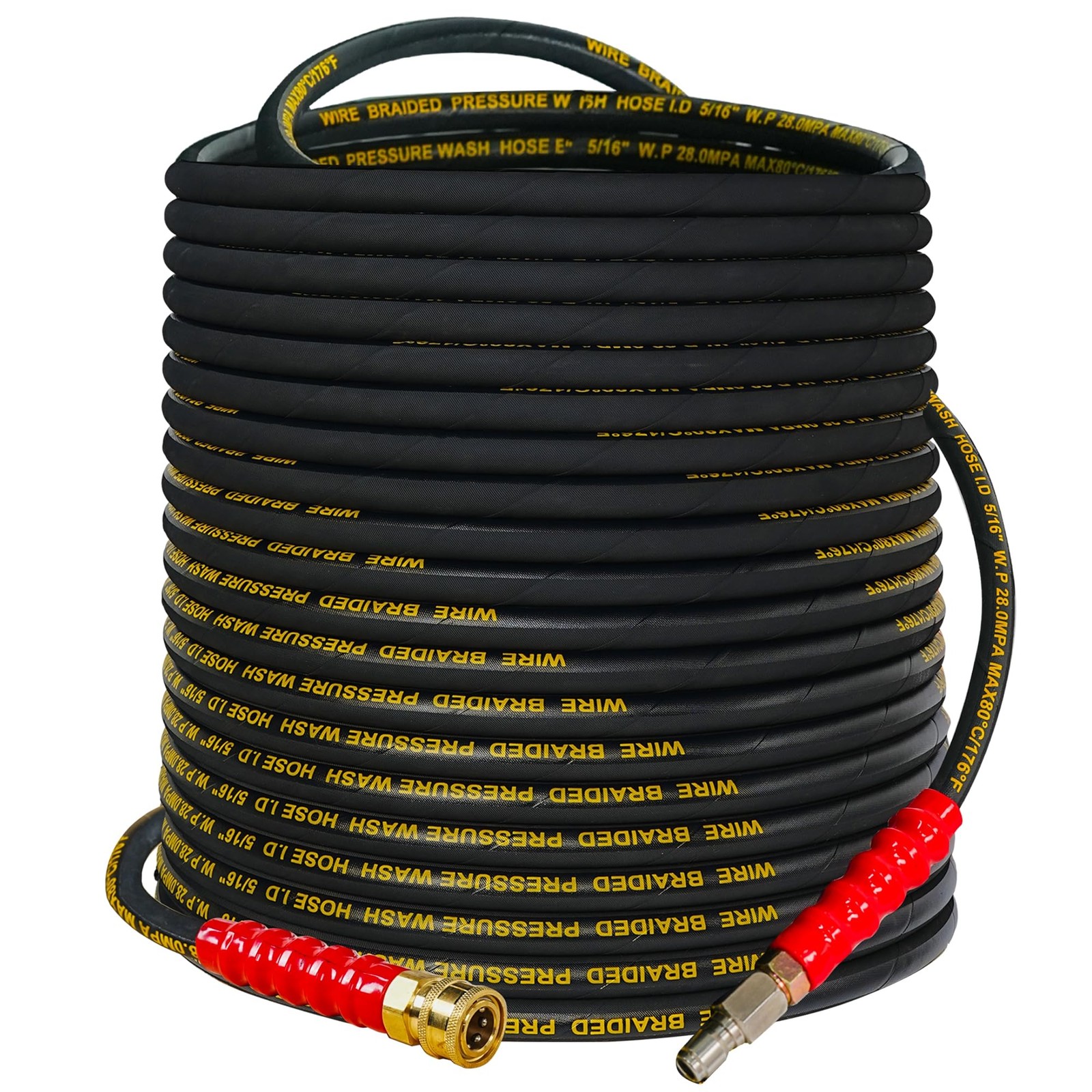 Hourleey 100ft Black Pressure Washer Hose
