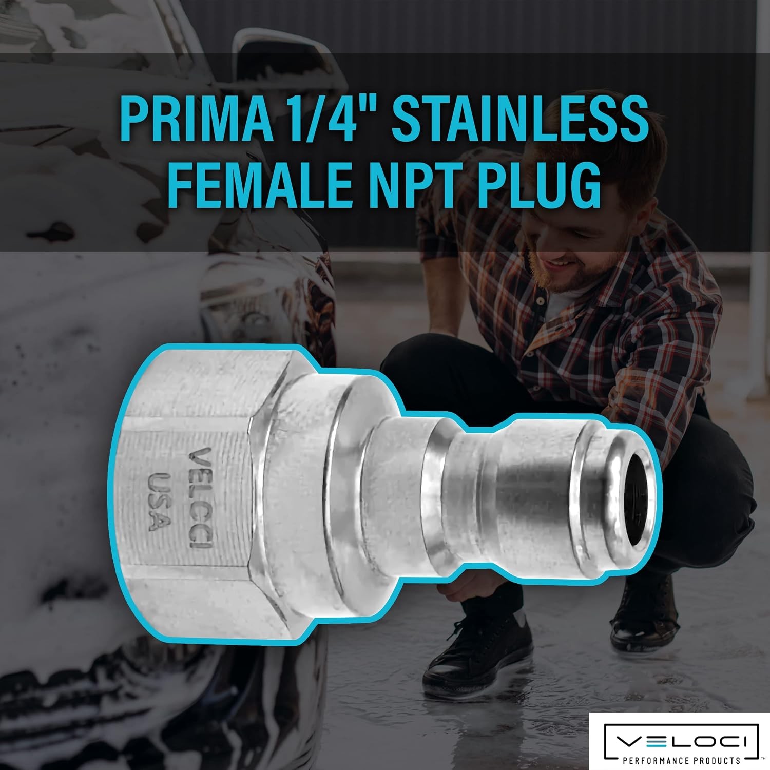 Veloci Prima 1/4″ Stainless Steel Female NPT Quick Coupler Plug