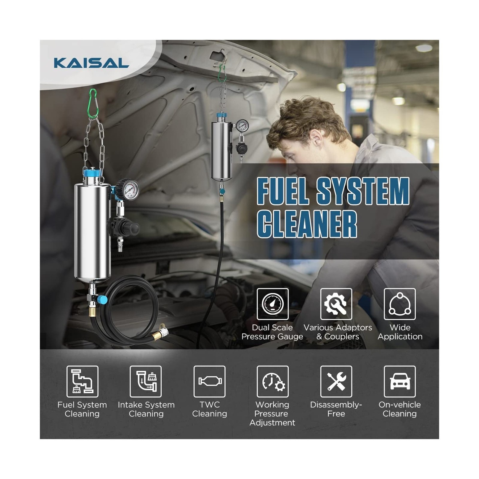 Fuel Injector Cleaner Tool Kit 1000ML 150PSI Disassembly-Free Fuel Injection …