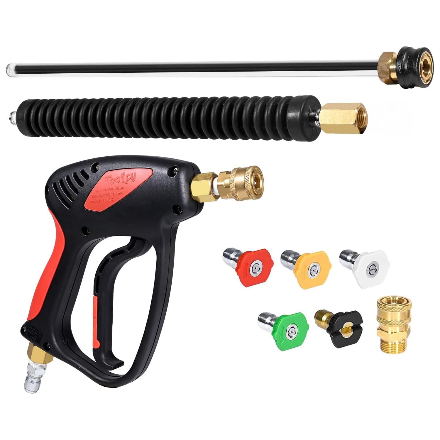 TOOLCY Pressure Washer Gun, Adjustable Power Washer Swivel Gun and Extension …