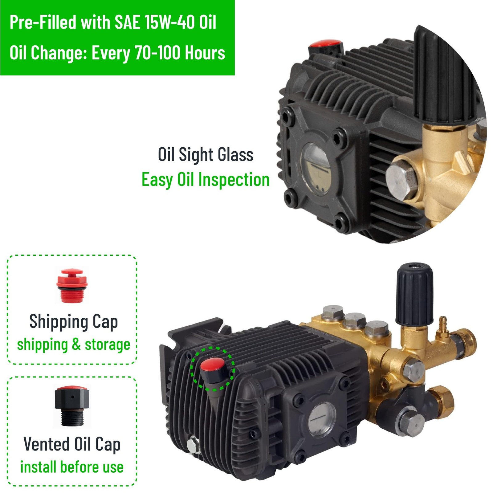 Canpump CF 3030 G: 3000 psi @ 3.1 US gpm Pressure Washer Pump with Gold