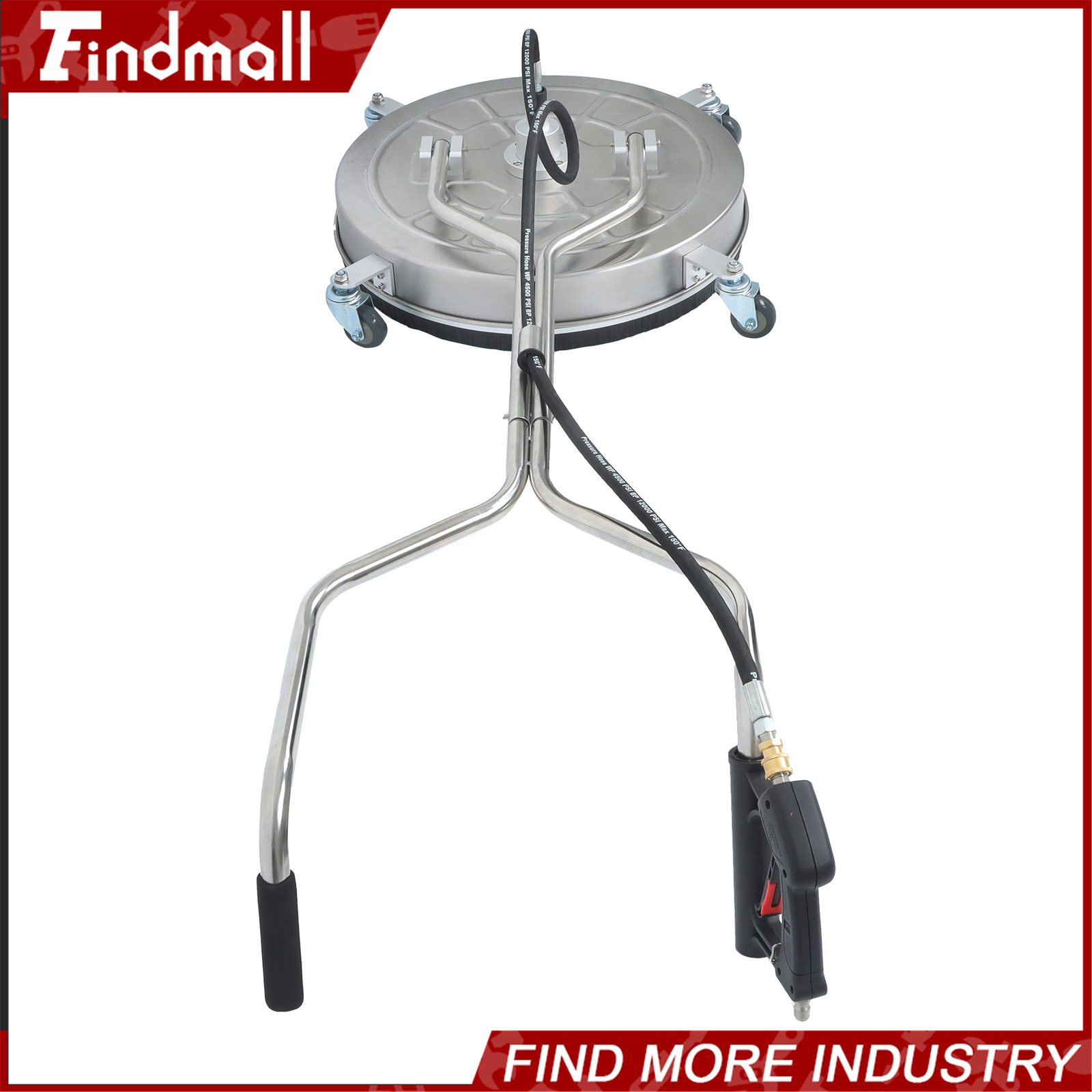 Findmall 24″ Pressure Washer Surface Cleaner w/ Handles & Wheels Quick Connect