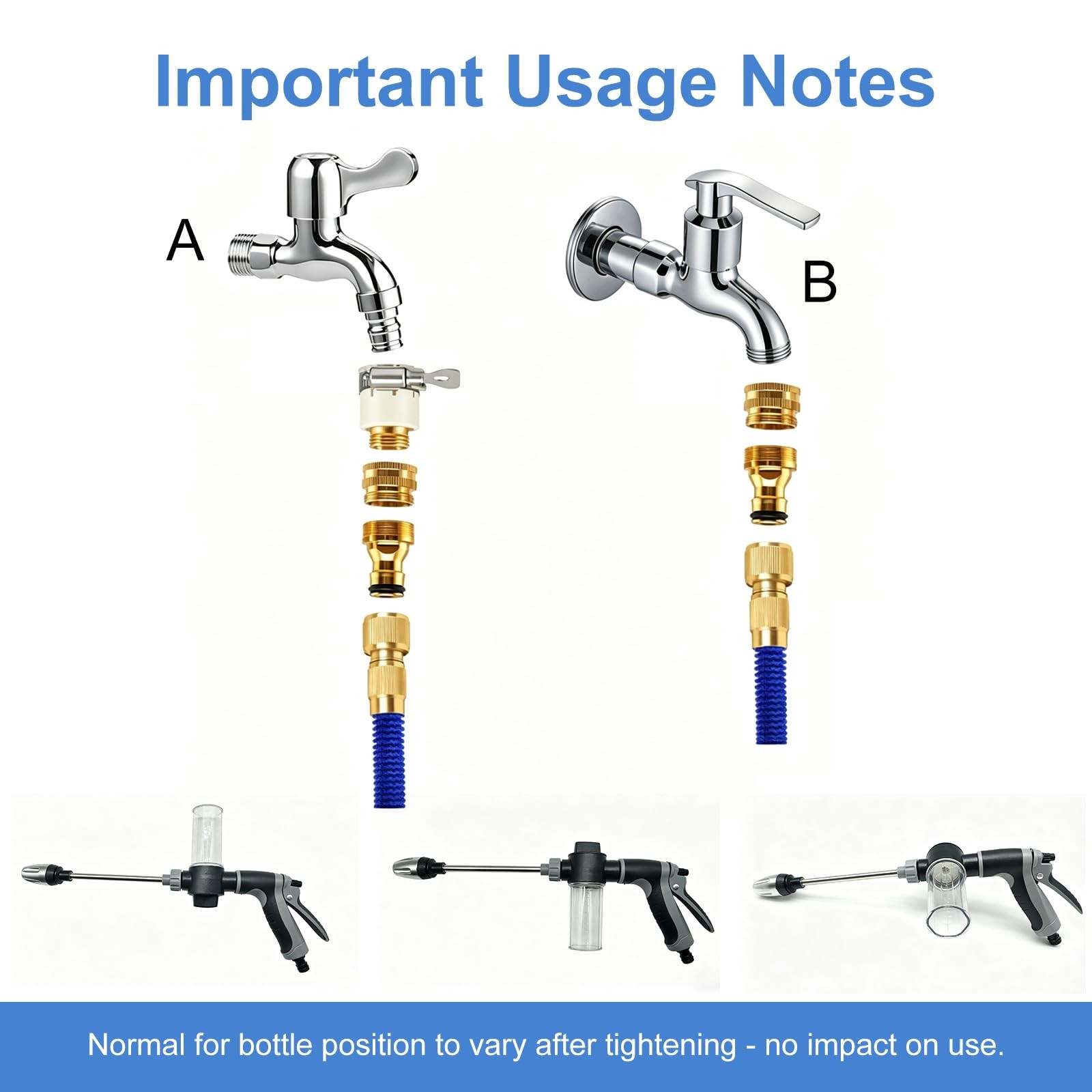 High Pressure Hose Nozzle, Pressure Washer Gun with 4 Spray Modes, Adjustable…