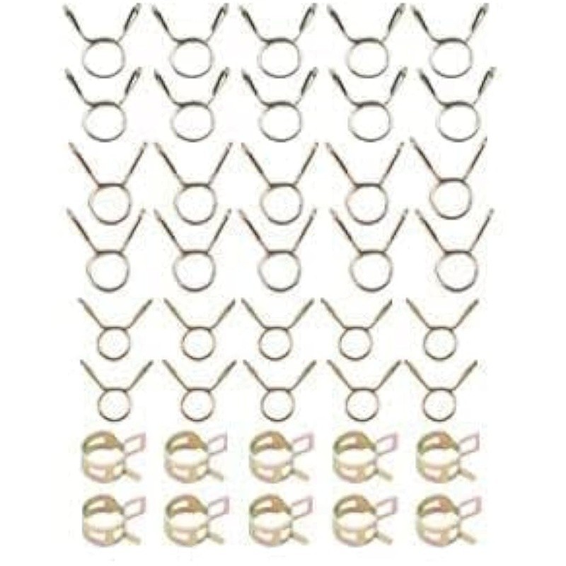 Durable Flexible Fuel Line Hose Set 5 Sizes W/ 40 Clamps Small Engines ATV Mower
