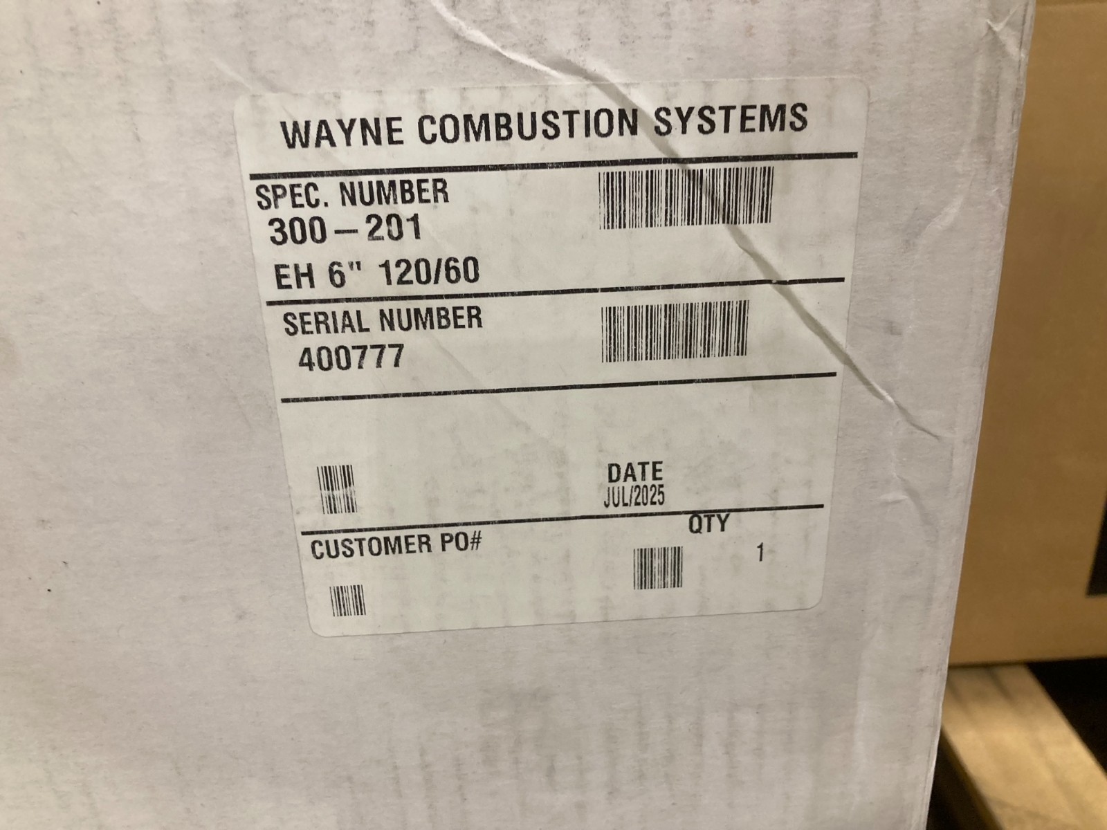 Wayne EH Oil Burner, 120V – High Efficiency Specification #-300-201