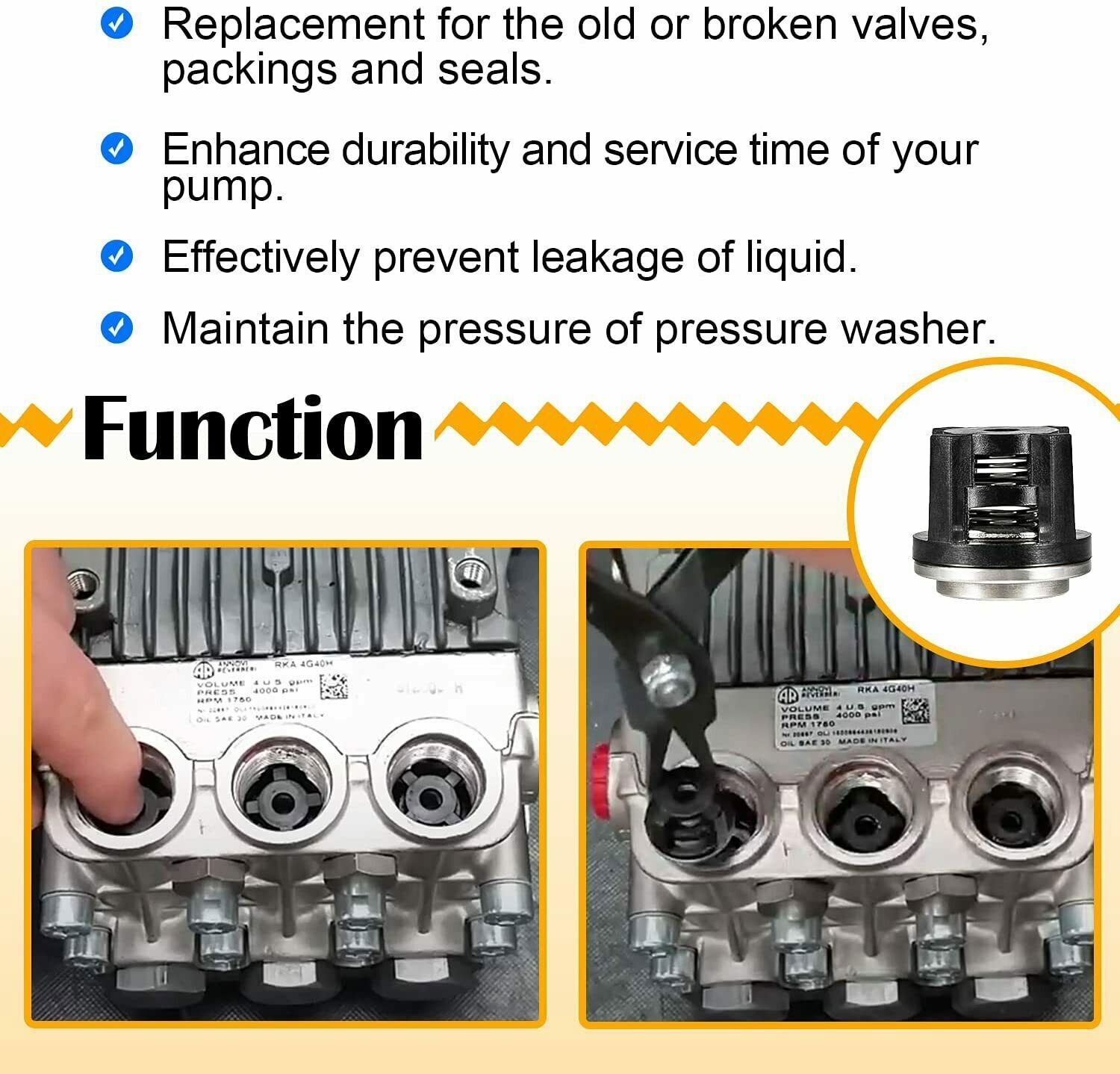 AR1828 Water Pump Check Valves Kit & AR1857 Pressure Washer For Annovi Reverberi