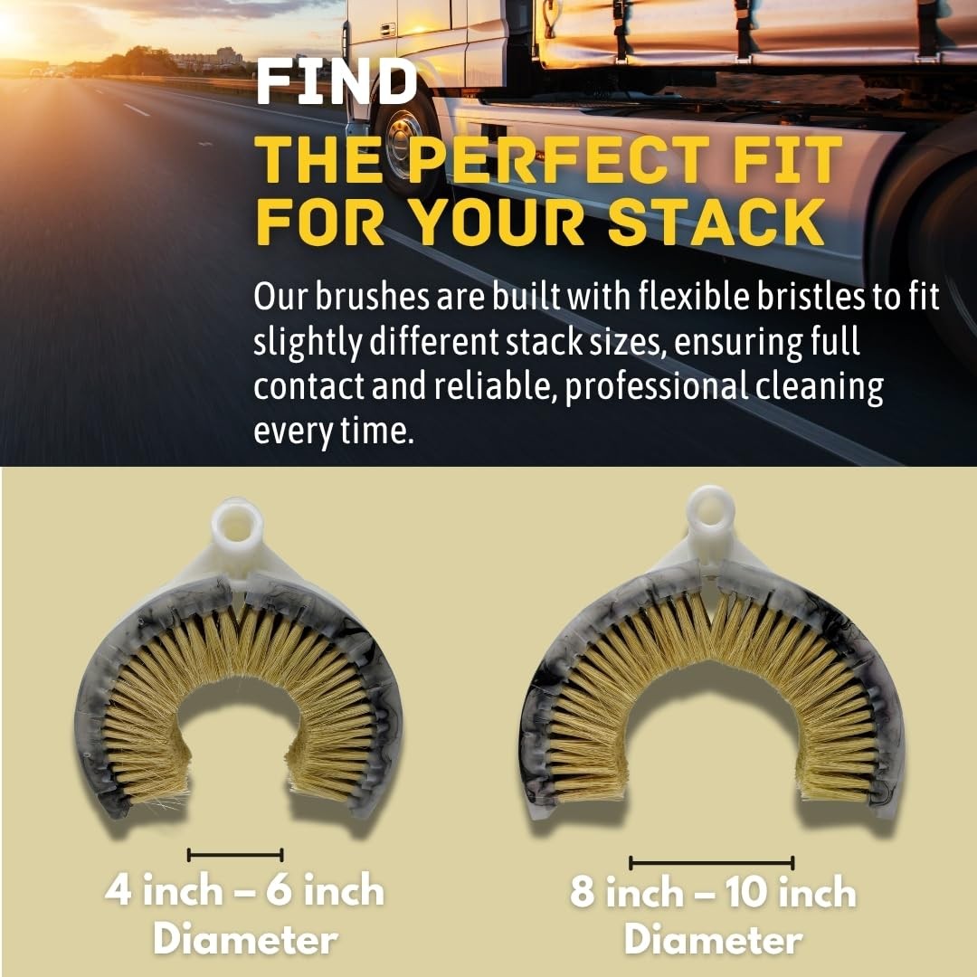 Teravan Curved Wash Brush for Exhaust Stack Pipes with Natural Tampico Fiber, Tr