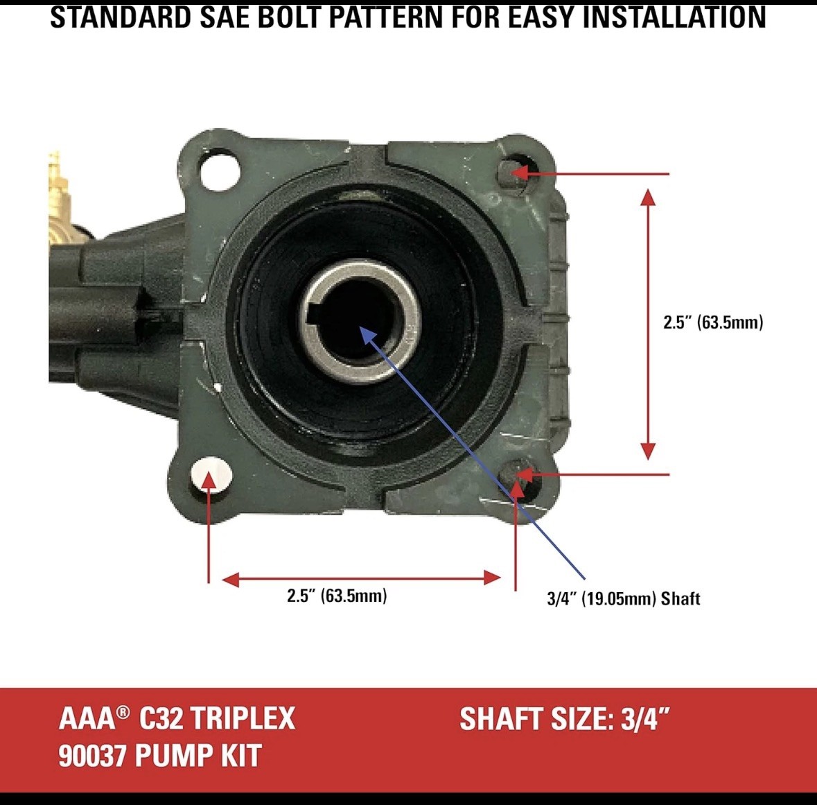 AAA 90037 Triplex Plunger Pump Kit for 3700 PSI Pressure Washers