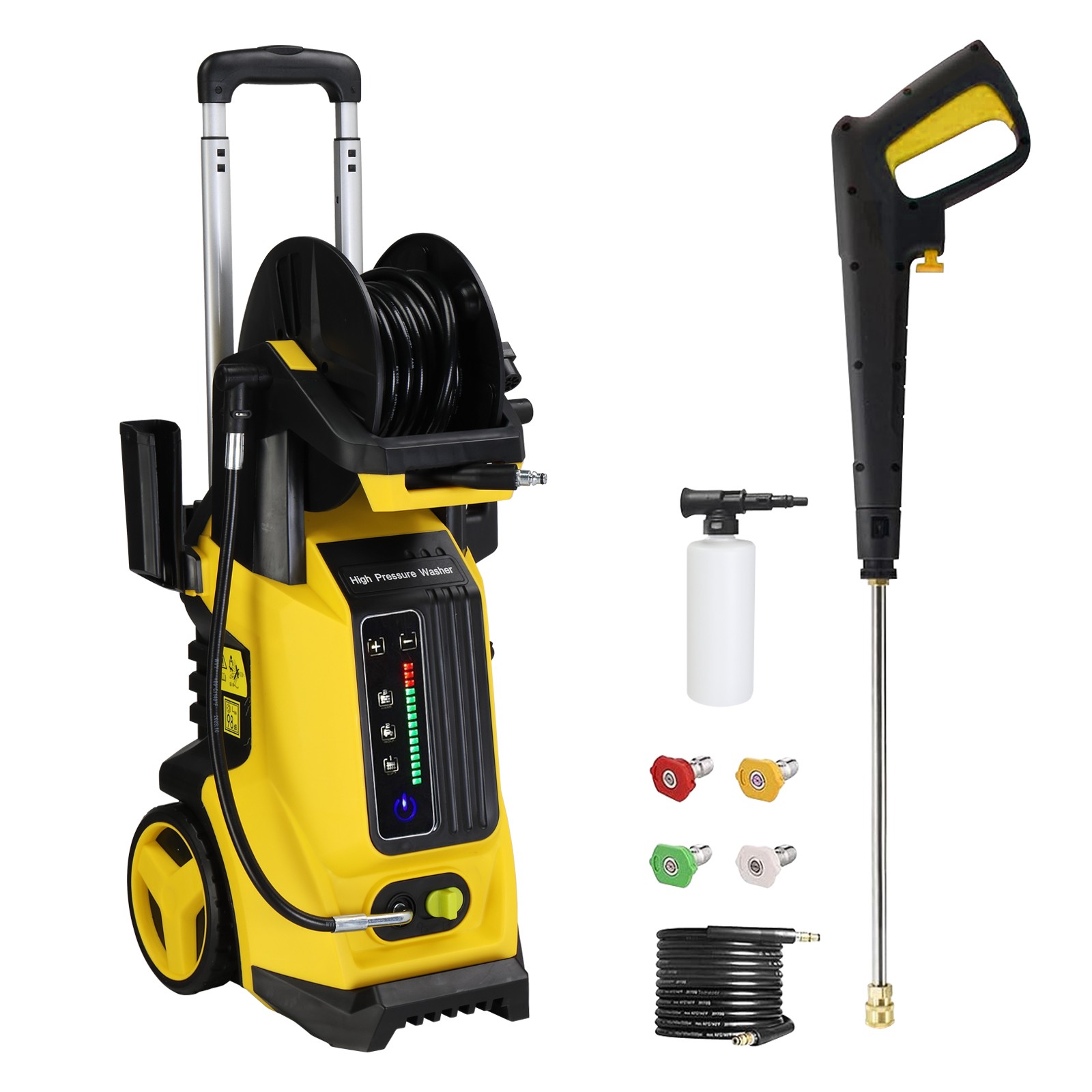 Electric Pressure Washer 2.6GPM 3800PSI High Power Washer with 4 Nozzles Set