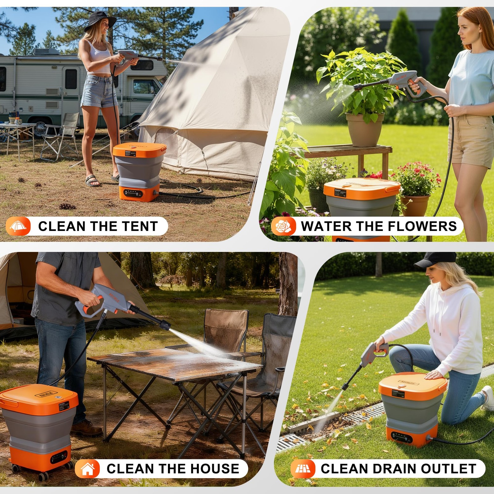 Cordless Washer with 16FT Hose