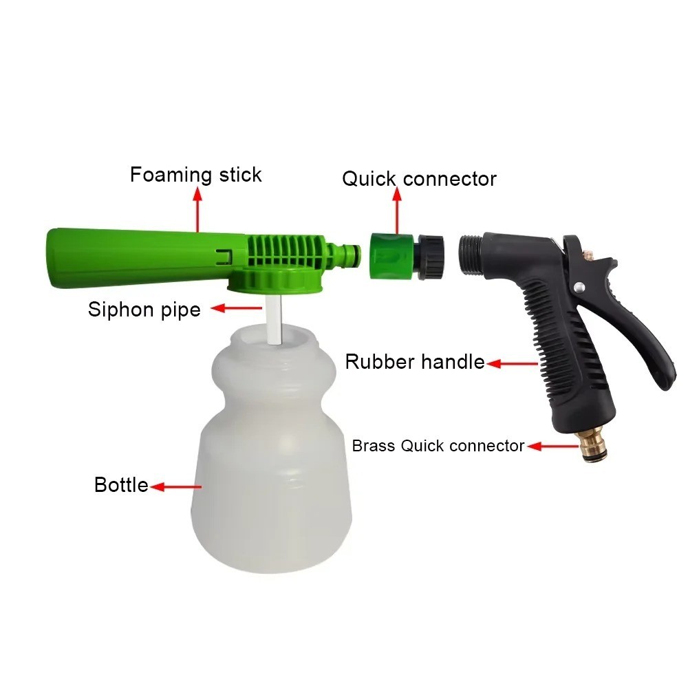 1L Foam Gun Car Wash Low Pressure Snow Foam Lance Hose Nozzle Cannon