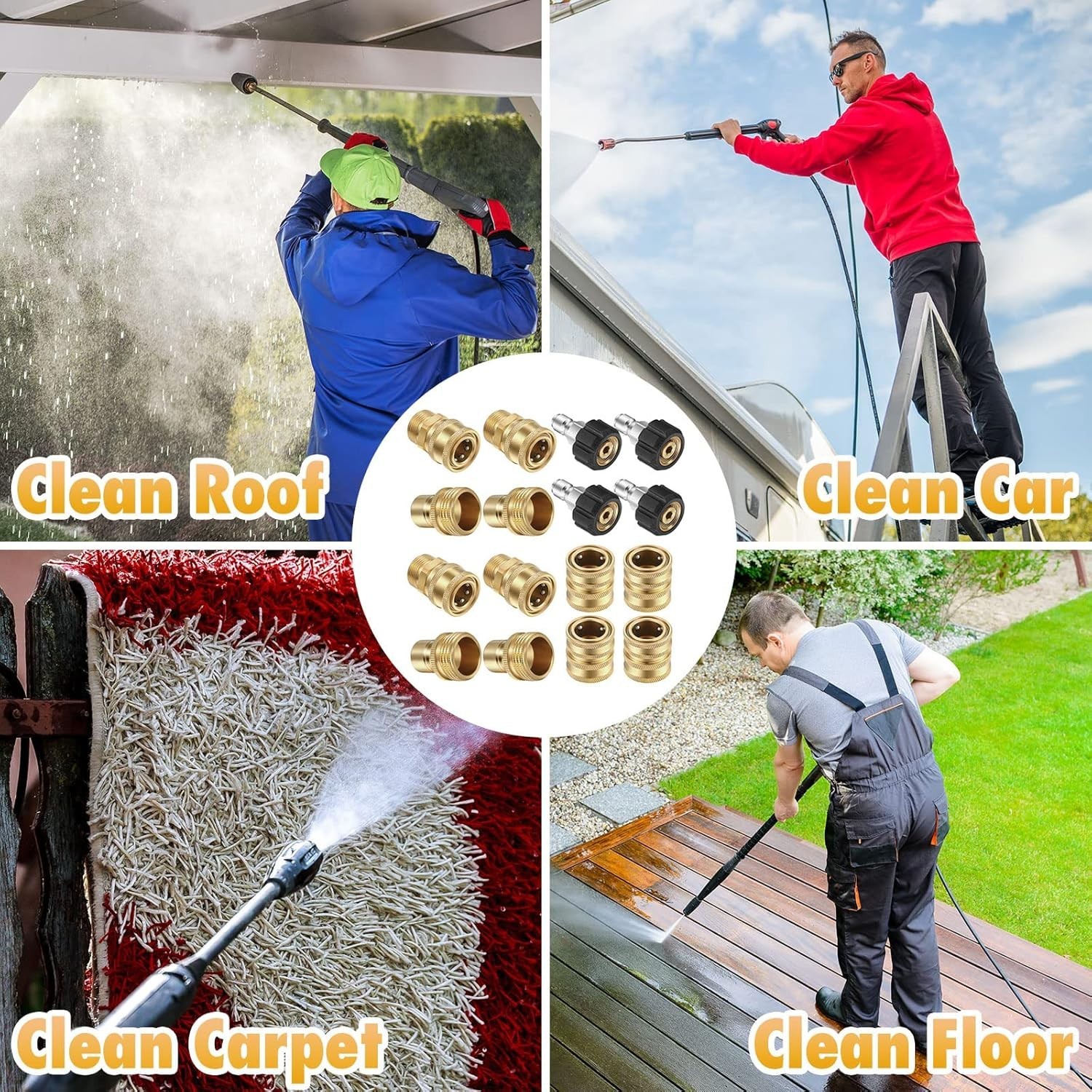 16-Piece Pressure Washer Adapter Set – Quick Connect Kit